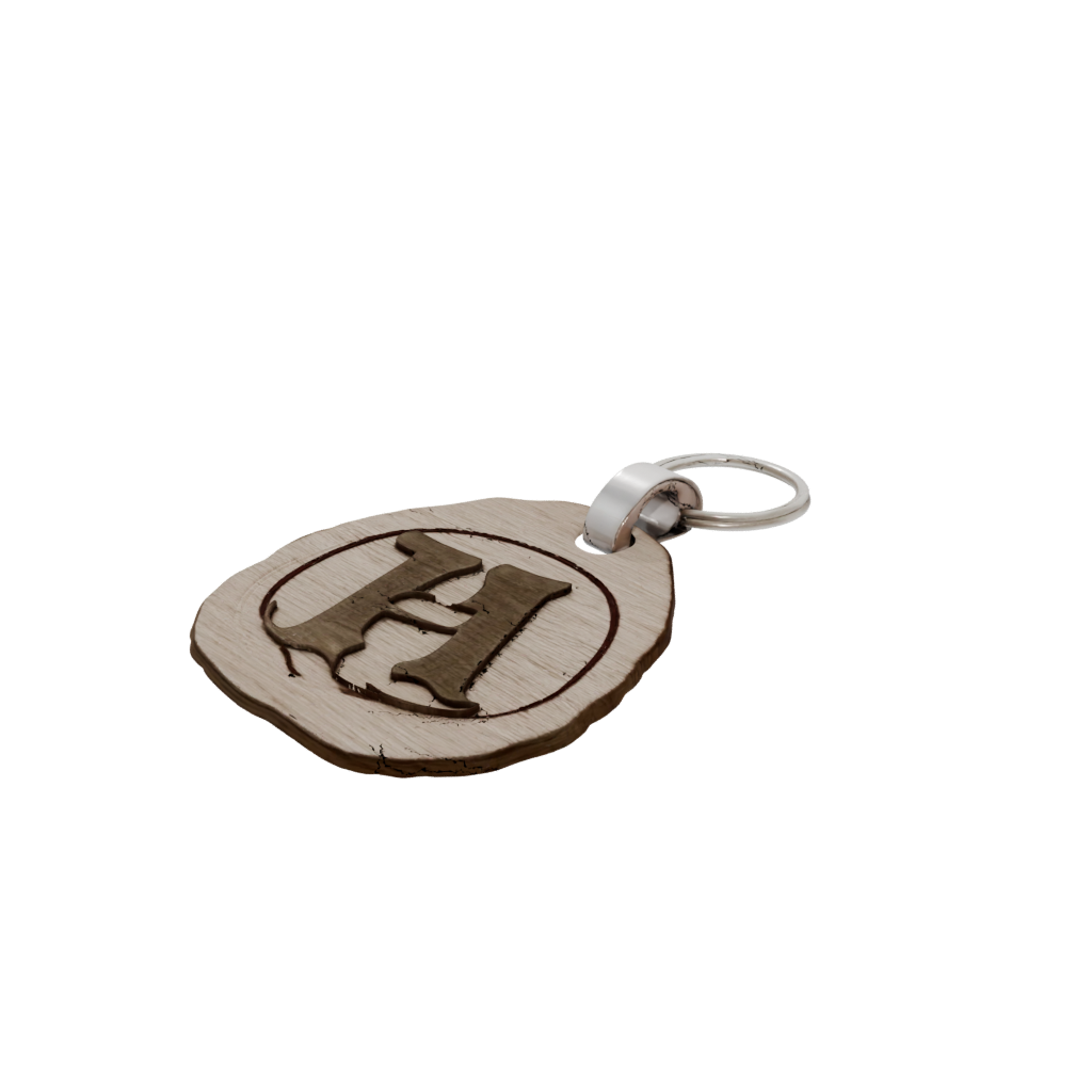 Woodgrain Monogram Initial H
