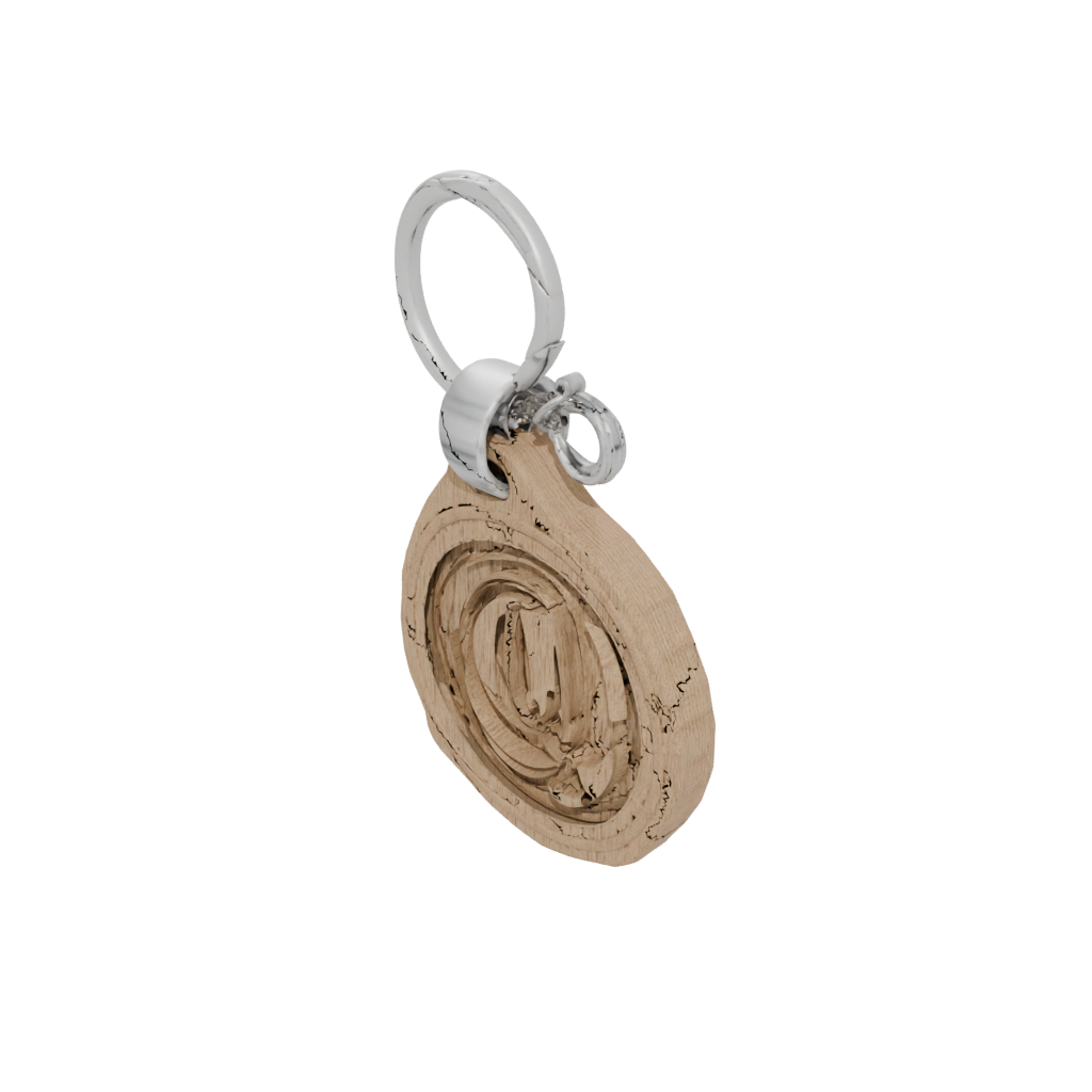 Woodgrain Monogram Initial Q