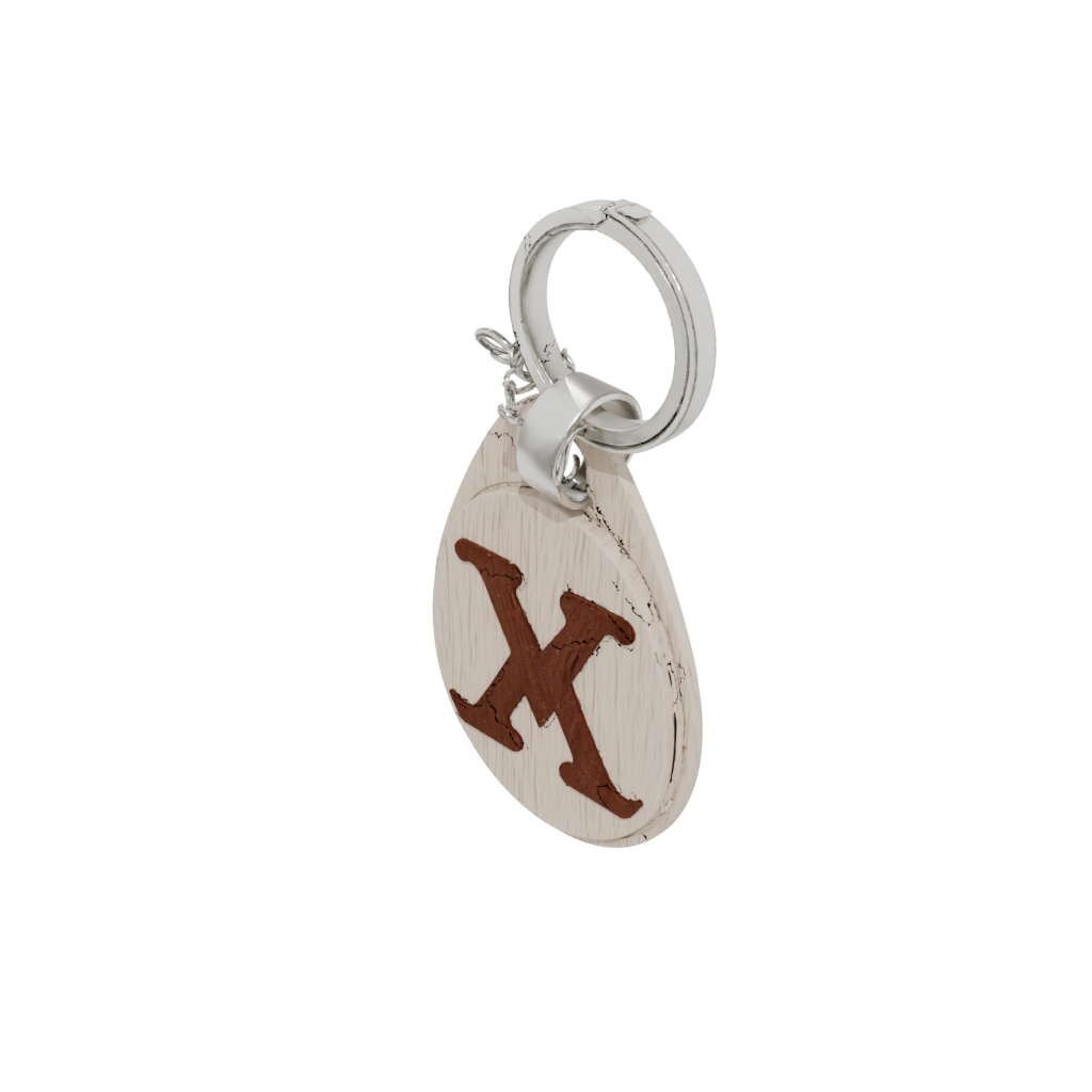 Woodgrain Monogram Initial X