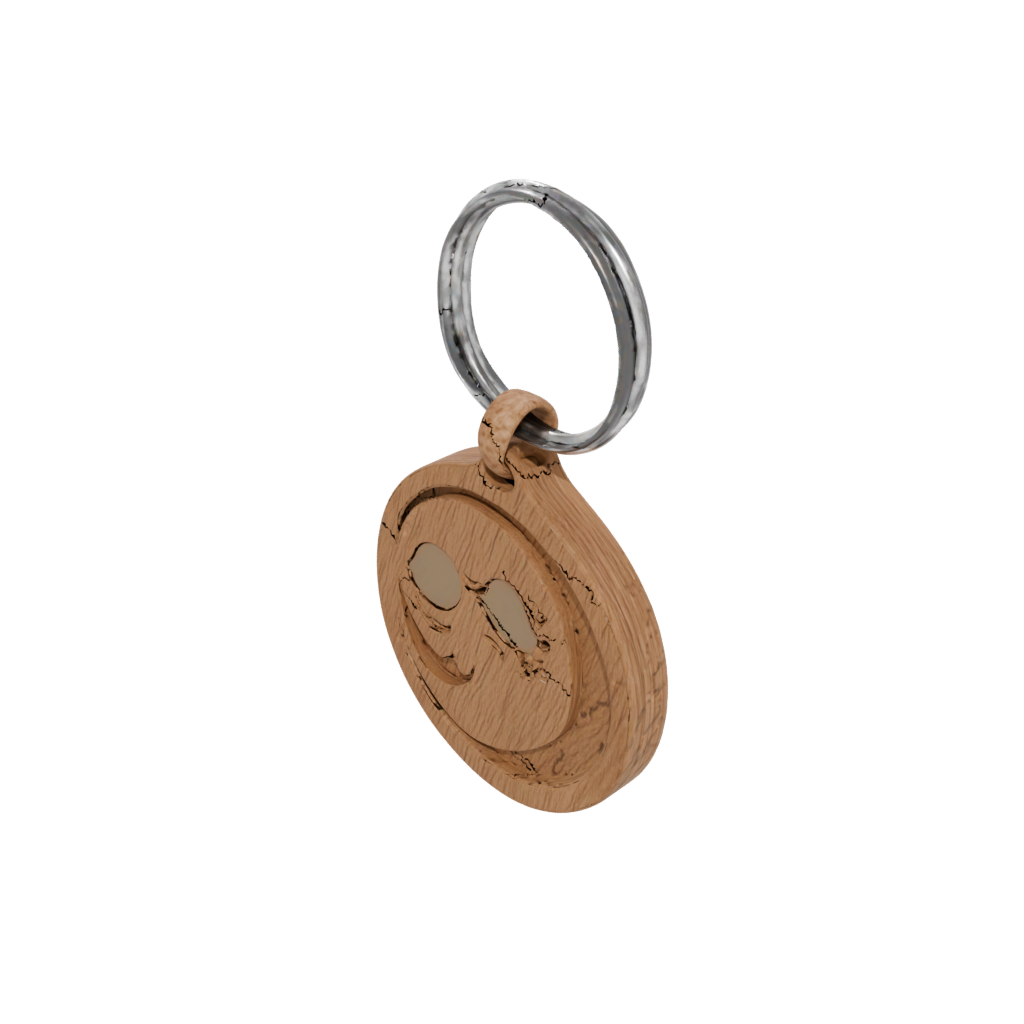 Woodgrain Moon Crescent Charm