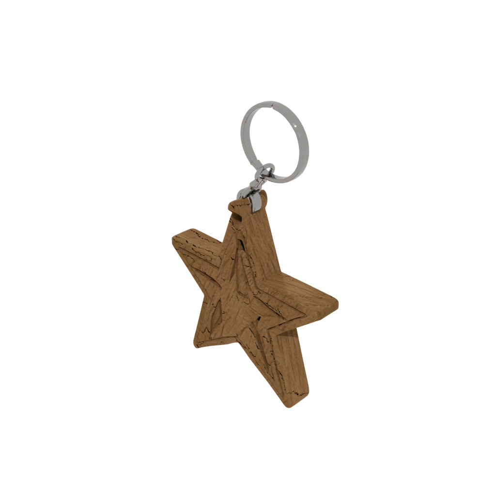 Woodgrain Star Charm