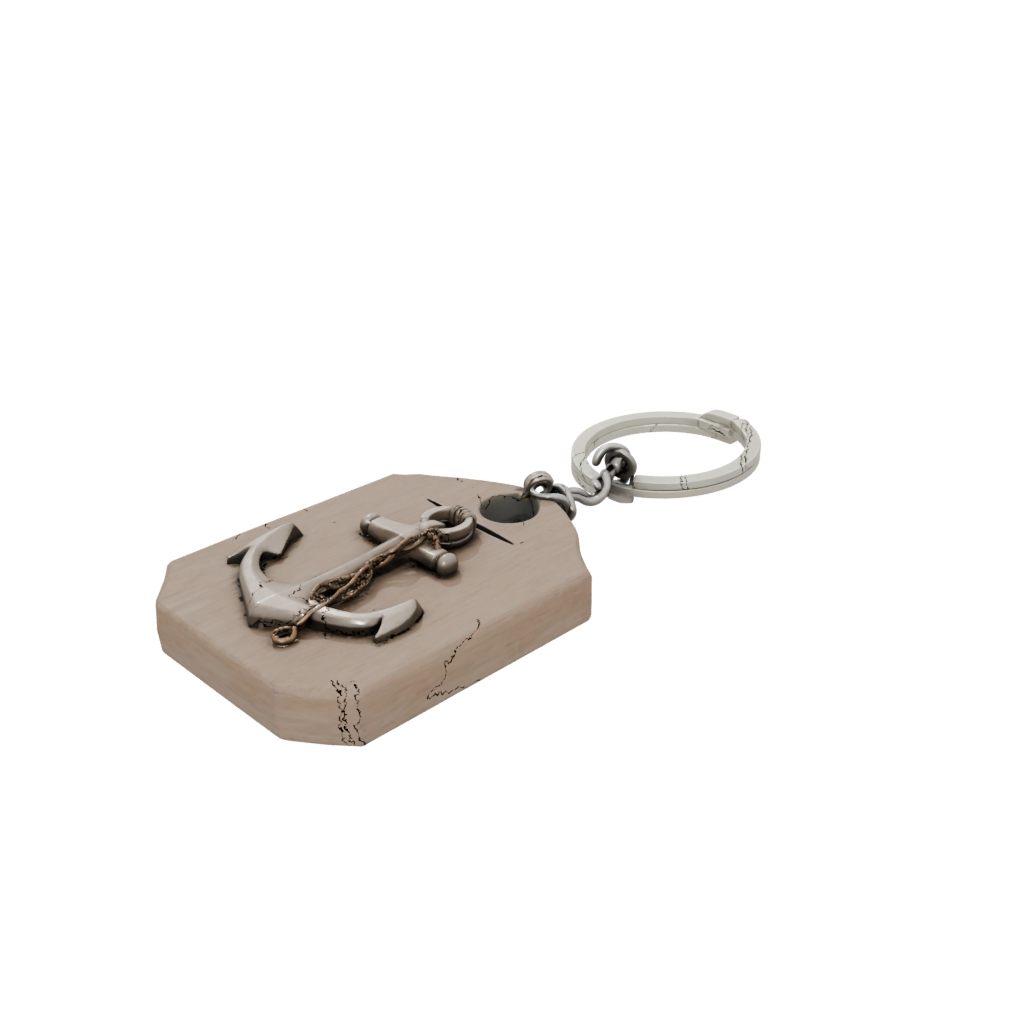 Woodgrain Layered Anchor Charm