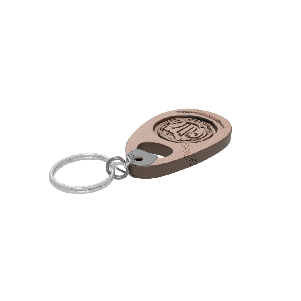 Woodgrain Layered Bottle Opener Tag