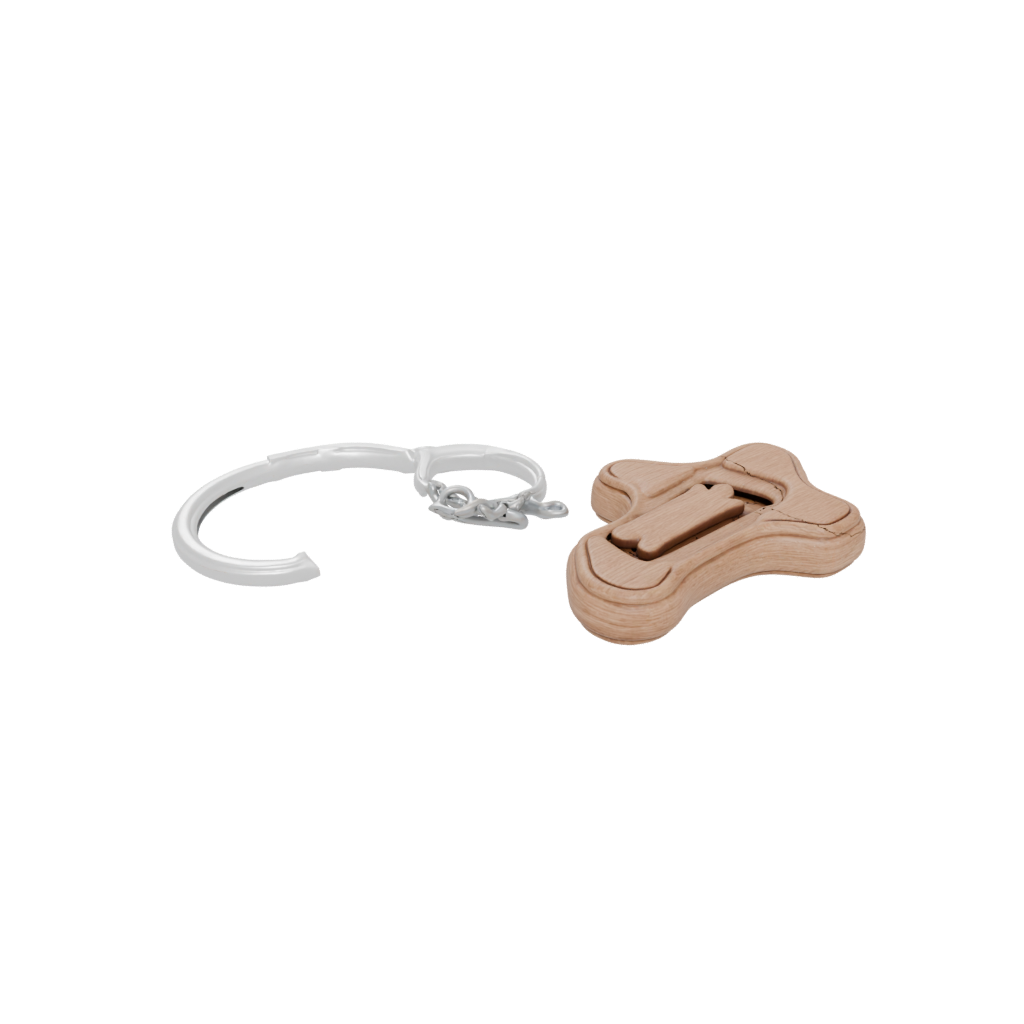 Woodgrain Layered Dog Bone Charm