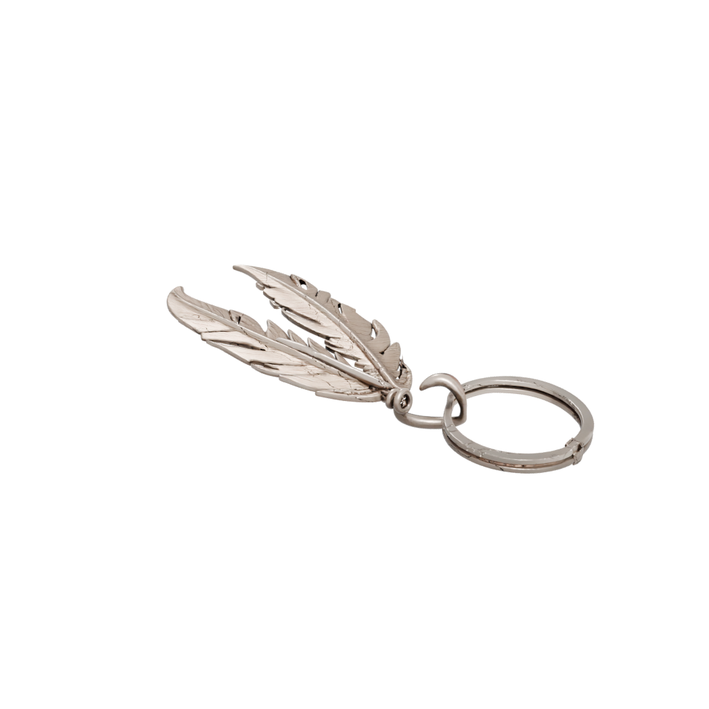 Woodgrain Layered Feather Charm