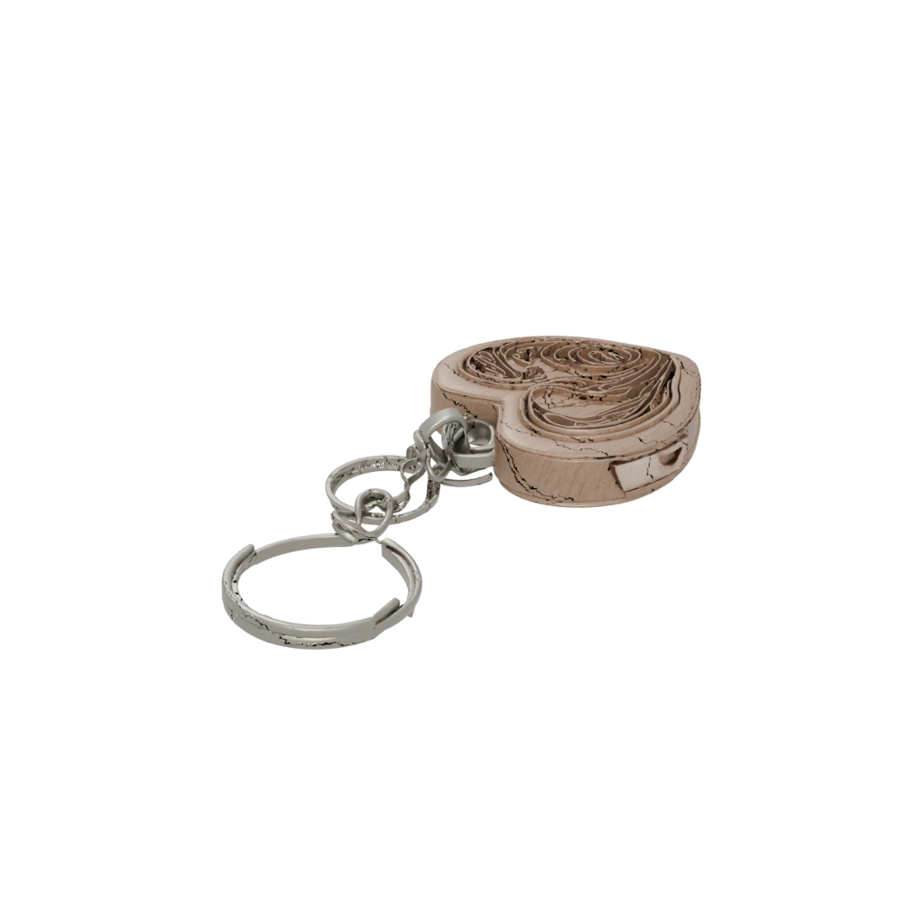 Woodgrain Layered Heart Locket Charm