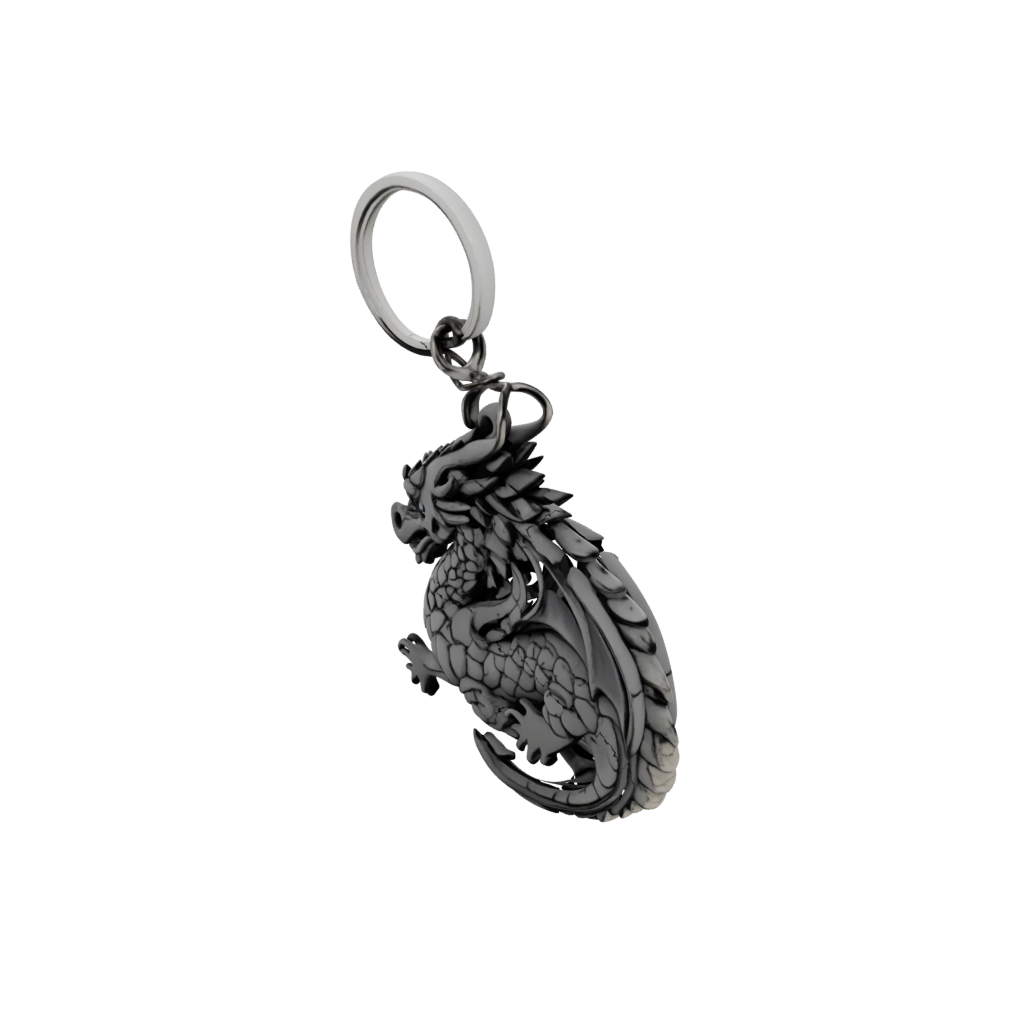 Woodgrain Layered Mini Dragon Charm