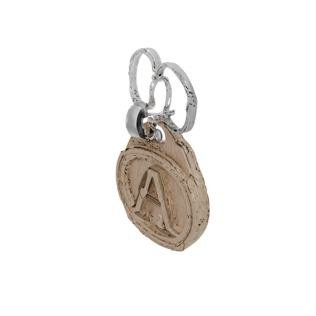 Woodgrain Layered Monogram Initial A