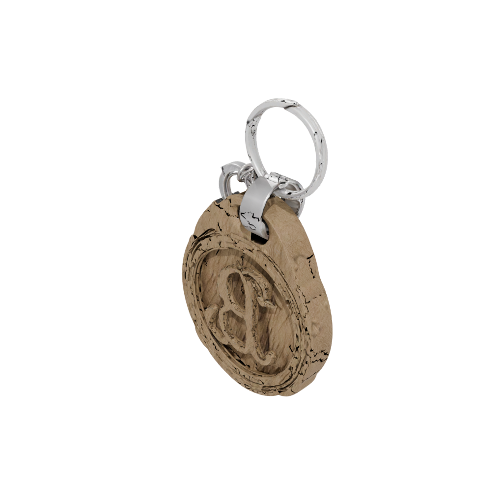 Woodgrain Layered Monogram Initial B