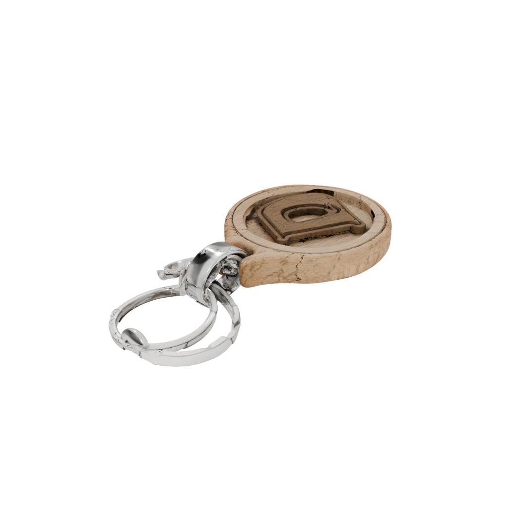 Woodgrain Layered Monogram Initial D