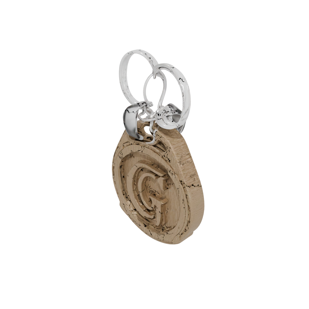 Woodgrain Layered Monogram Initial G