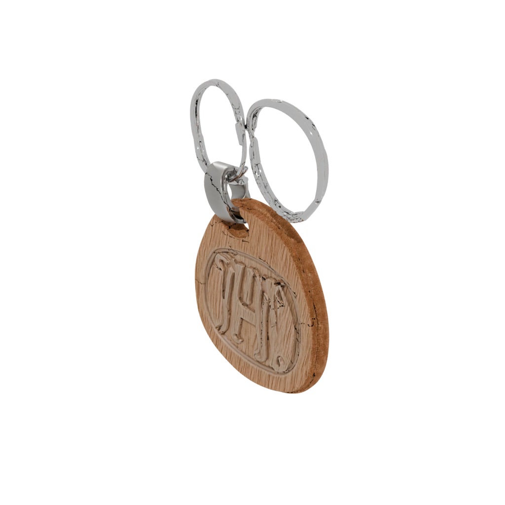 Woodgrain Layered Monogram Initial H