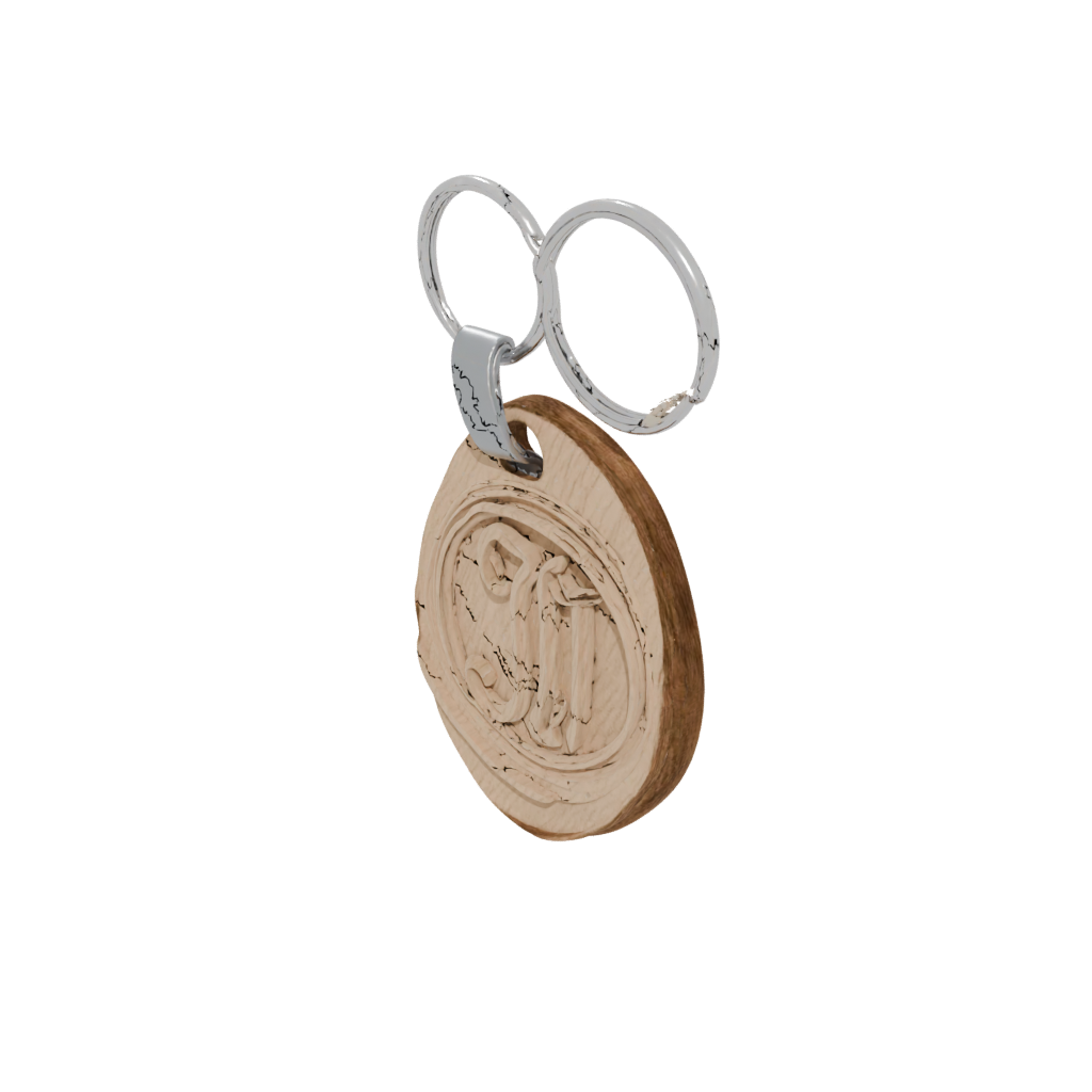 Woodgrain Layered Monogram Initial J