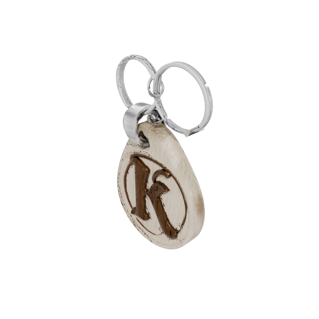 Woodgrain Layered Monogram Initial K