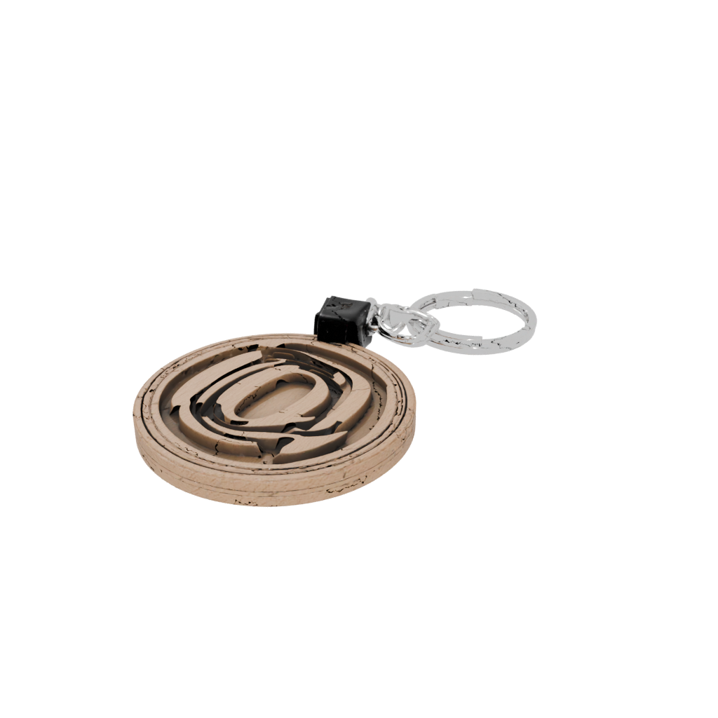 Woodgrain Layered Monogram Initial O