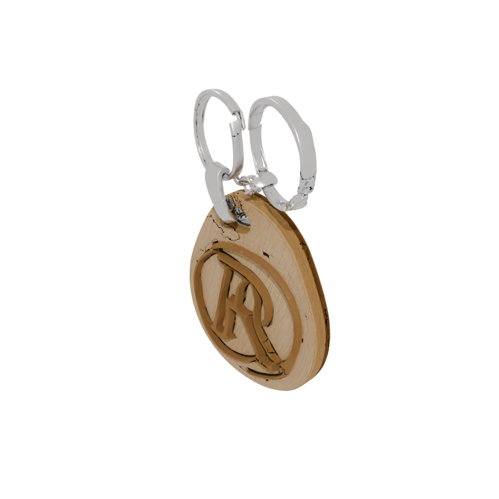 Woodgrain Layered Monogram Initial R