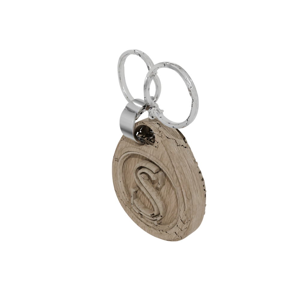 Woodgrain Layered Monogram Initial S
