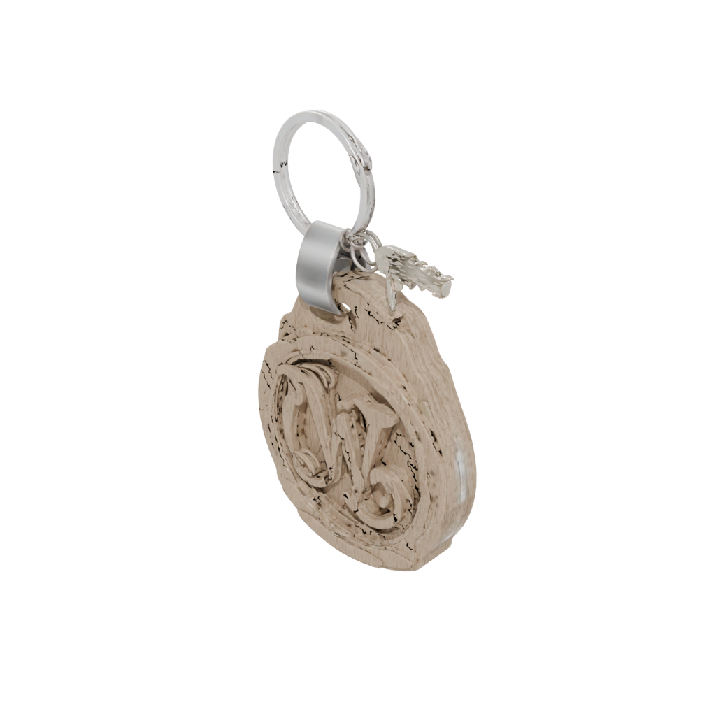Woodgrain Layered Monogram Initial W