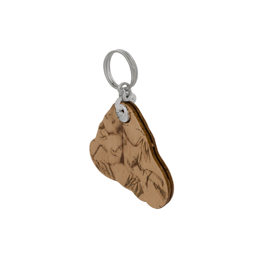 Woodgrain Layered Mountain Peak Charm