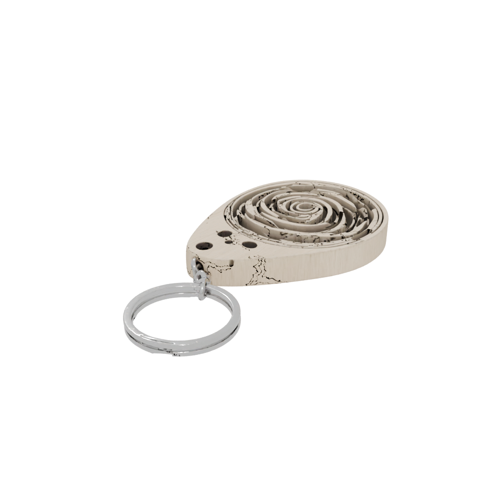 Woodgrain Layered Wave Charm