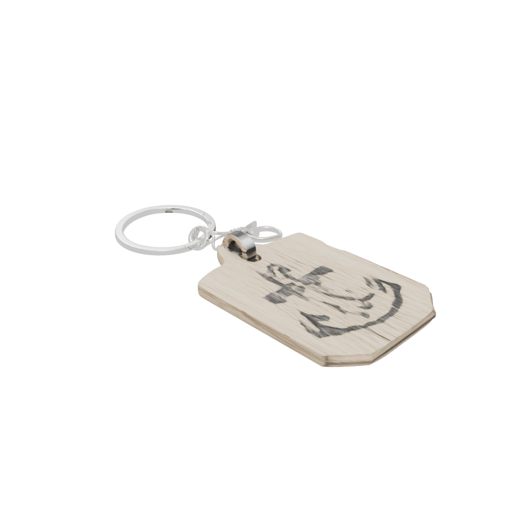 Woodgrain Outline Anchor Charm