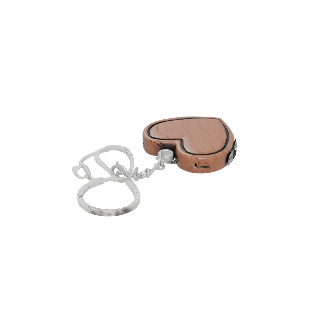 Woodgrain Outline Heart Locket Charm