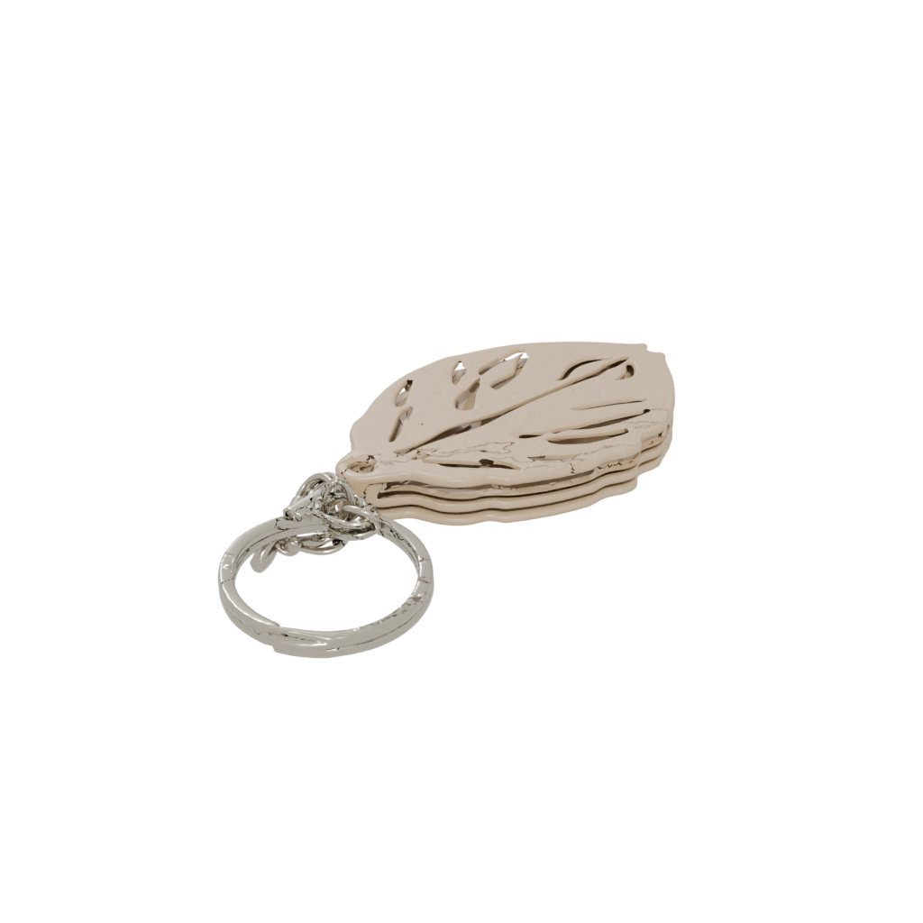 Woodgrain Outline Leaf Charm