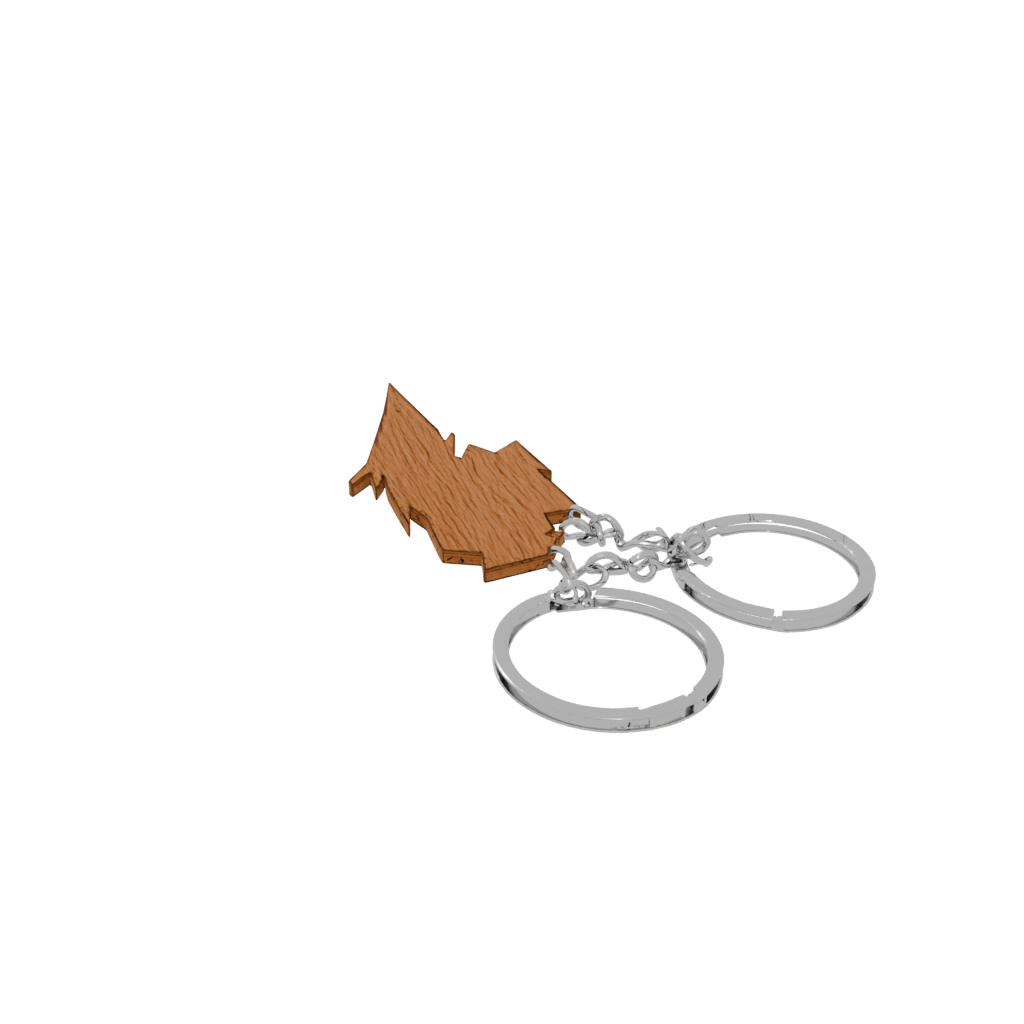 Woodgrain Outline Lightning Bolt Charm