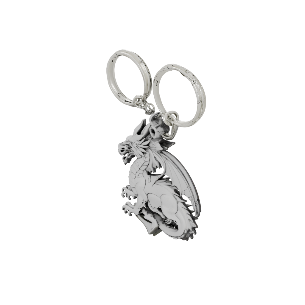 Woodgrain Outline Mini Dragon Charm