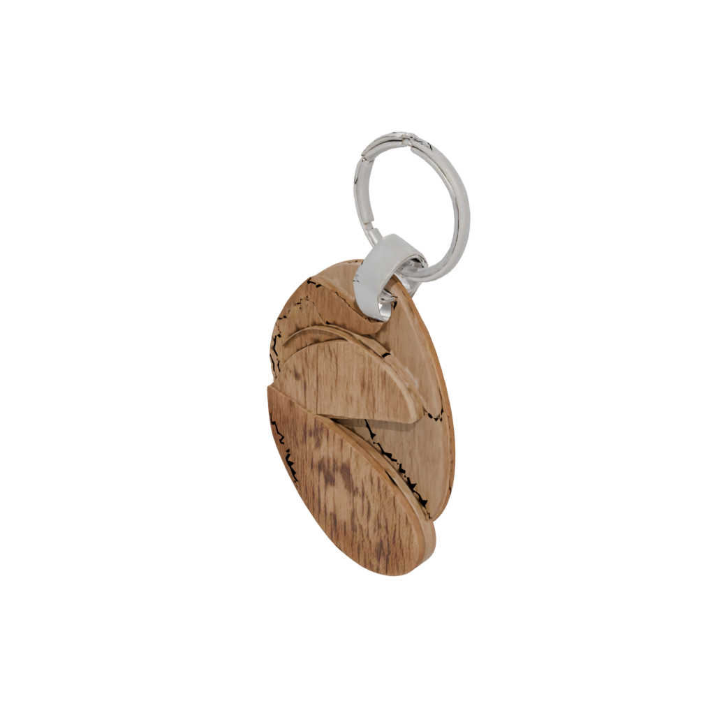 Woodgrain Outline Monogram Initial B
