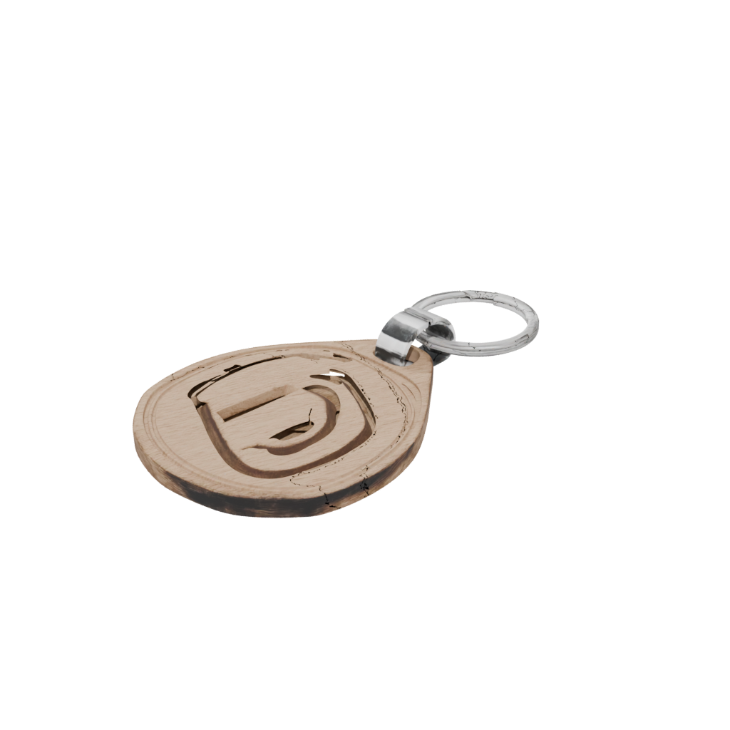 Woodgrain Outline Monogram Initial D