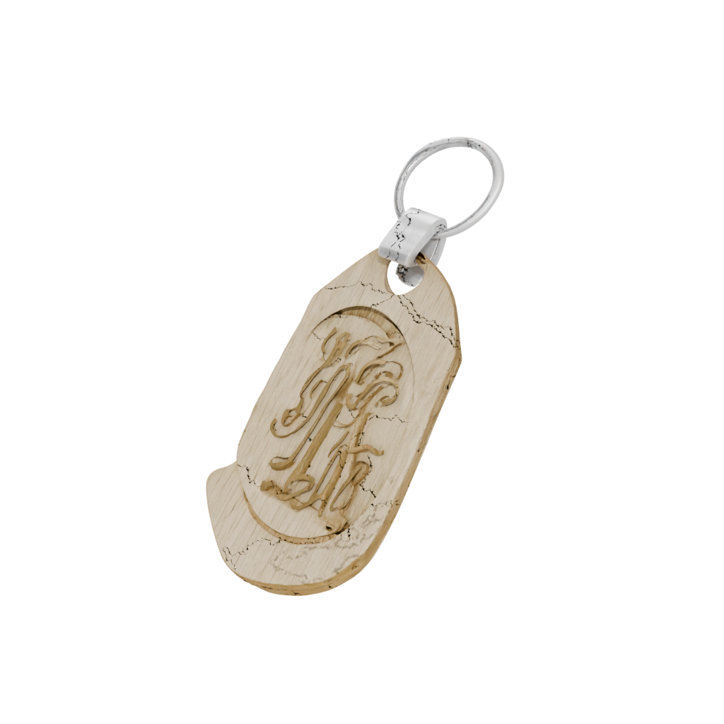 Woodgrain Outline Monogram Initial F
