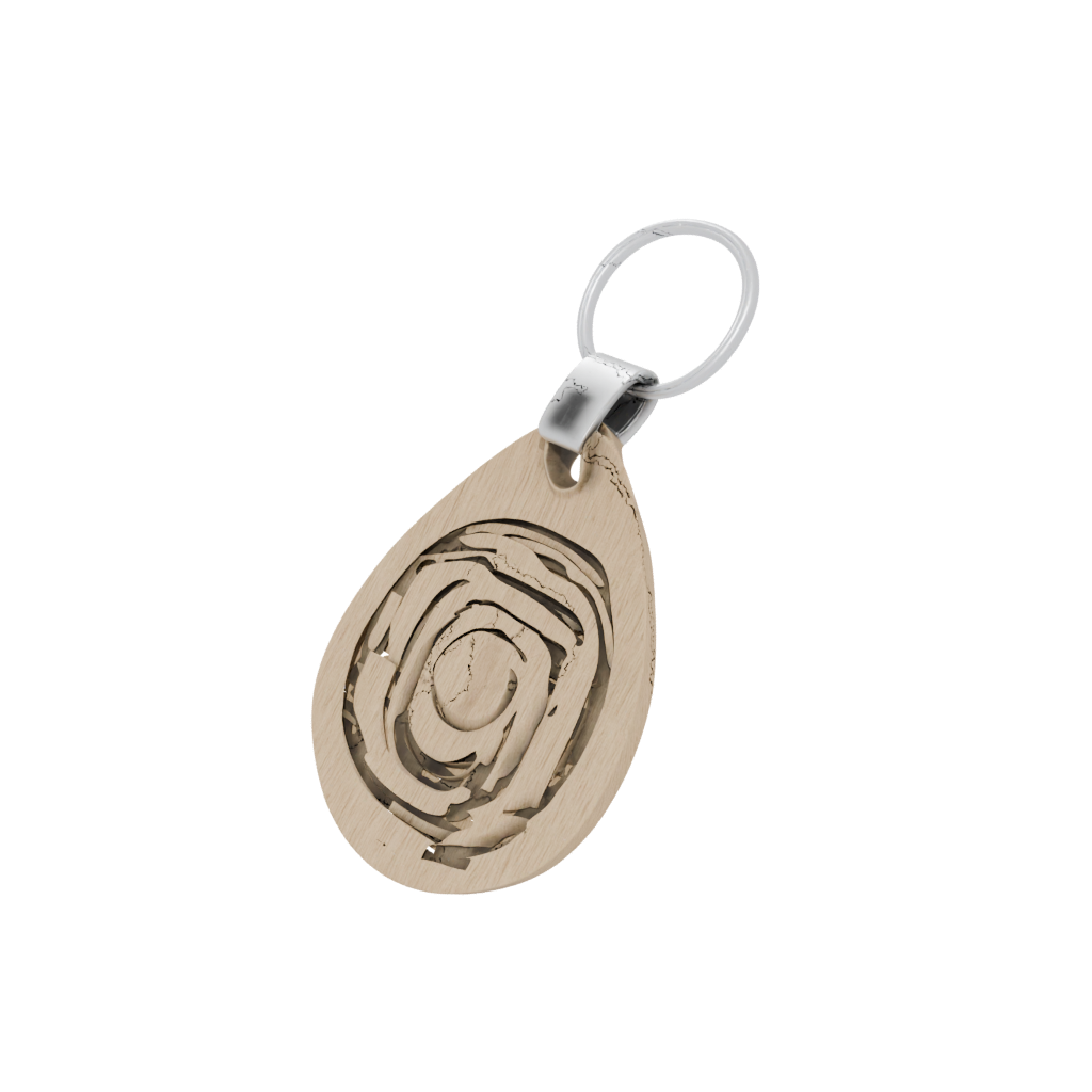 Woodgrain Outline Monogram Initial O
