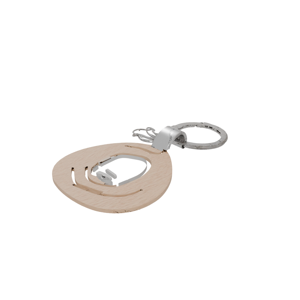 Woodgrain Outline Monogram Initial Q