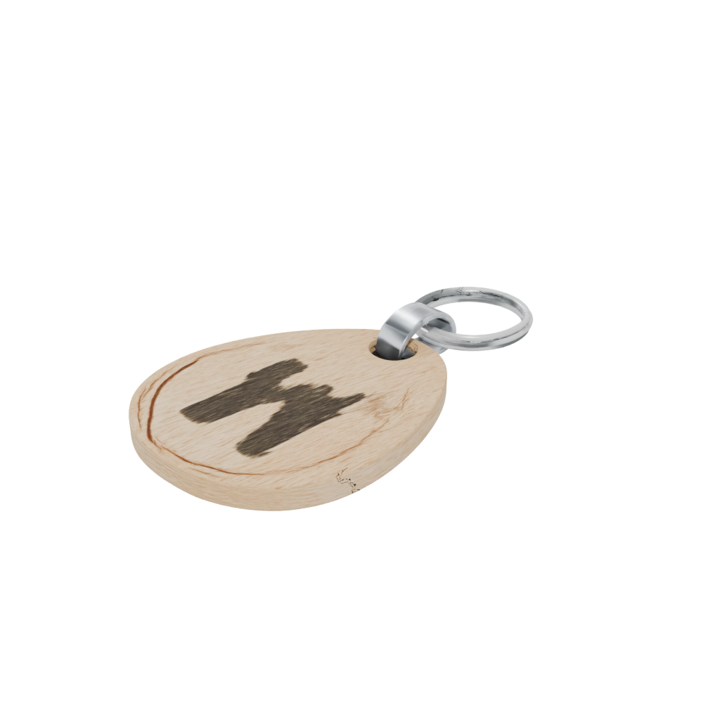 Woodgrain Outline Monogram Initial W