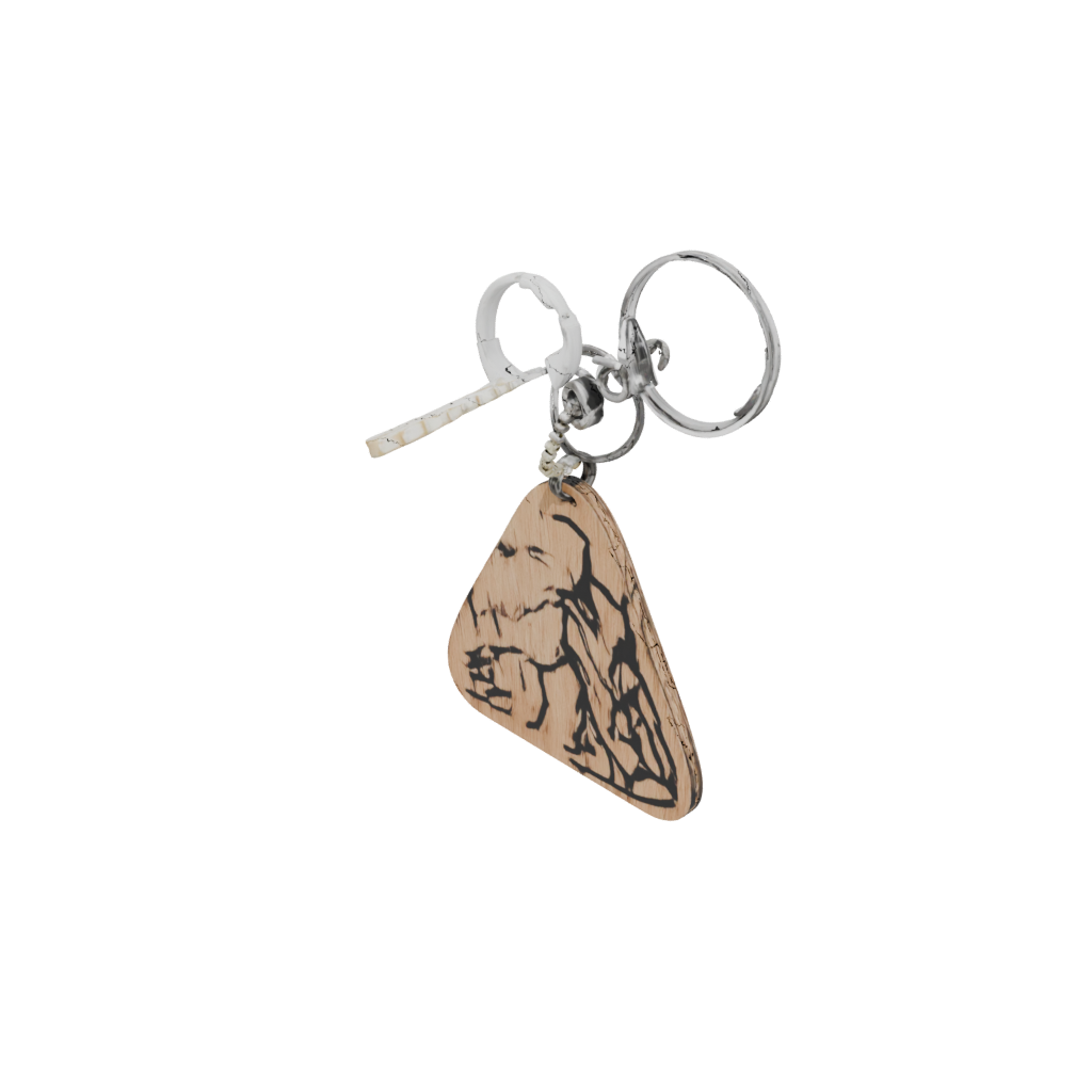 Woodgrain Outline Mountain Peak Charm