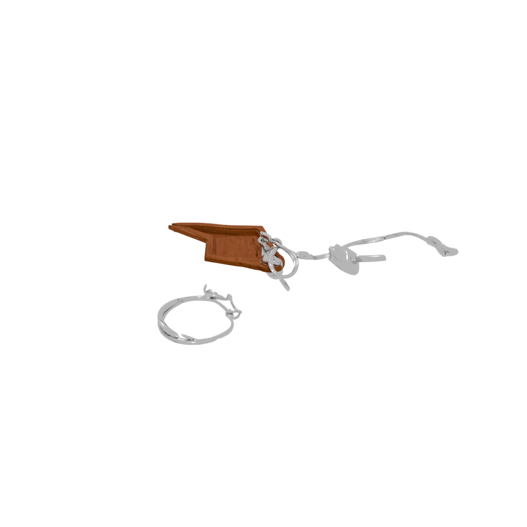 Woodgrain Outline Star Charm
