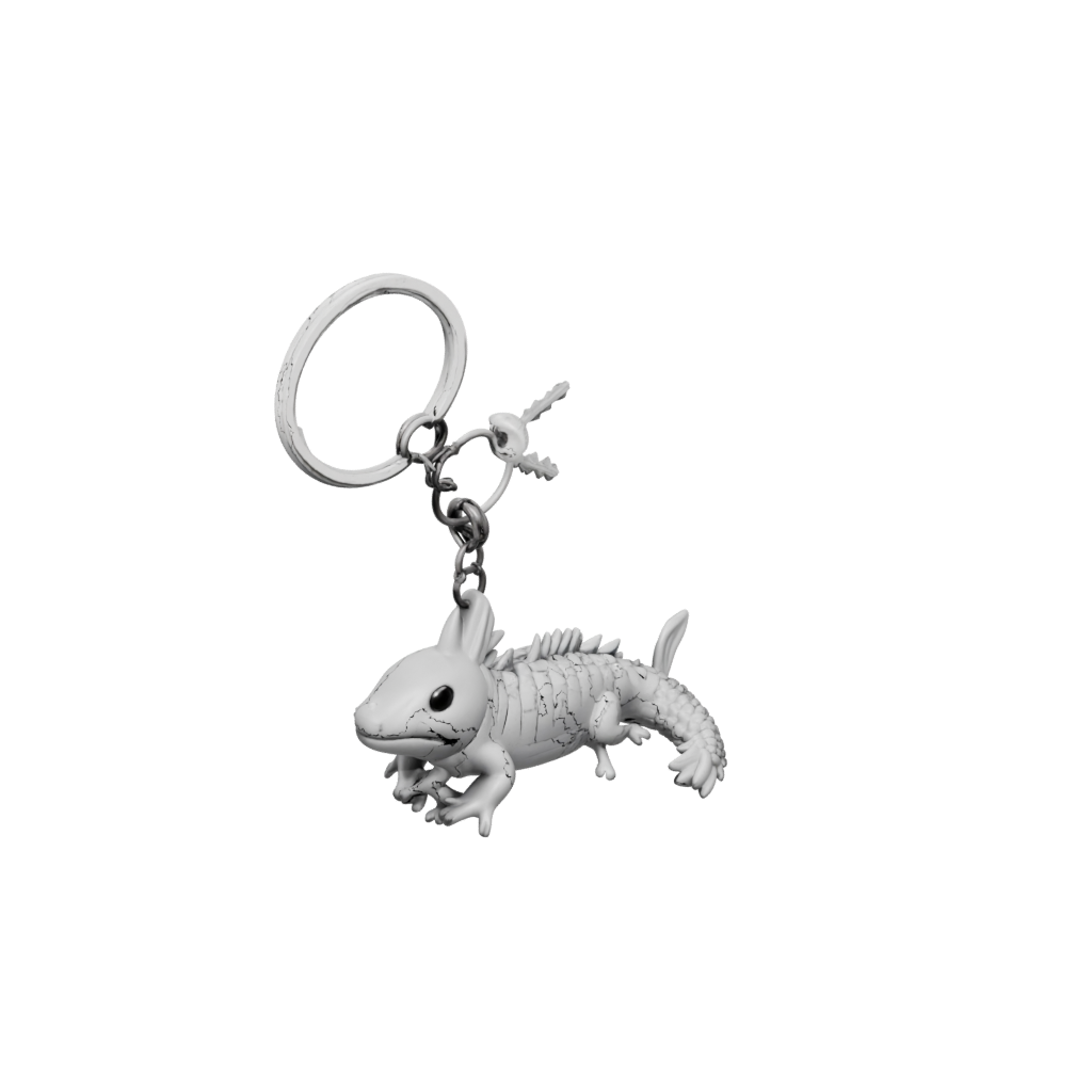 Woodgrain Outline Tiny Axolotl Charm