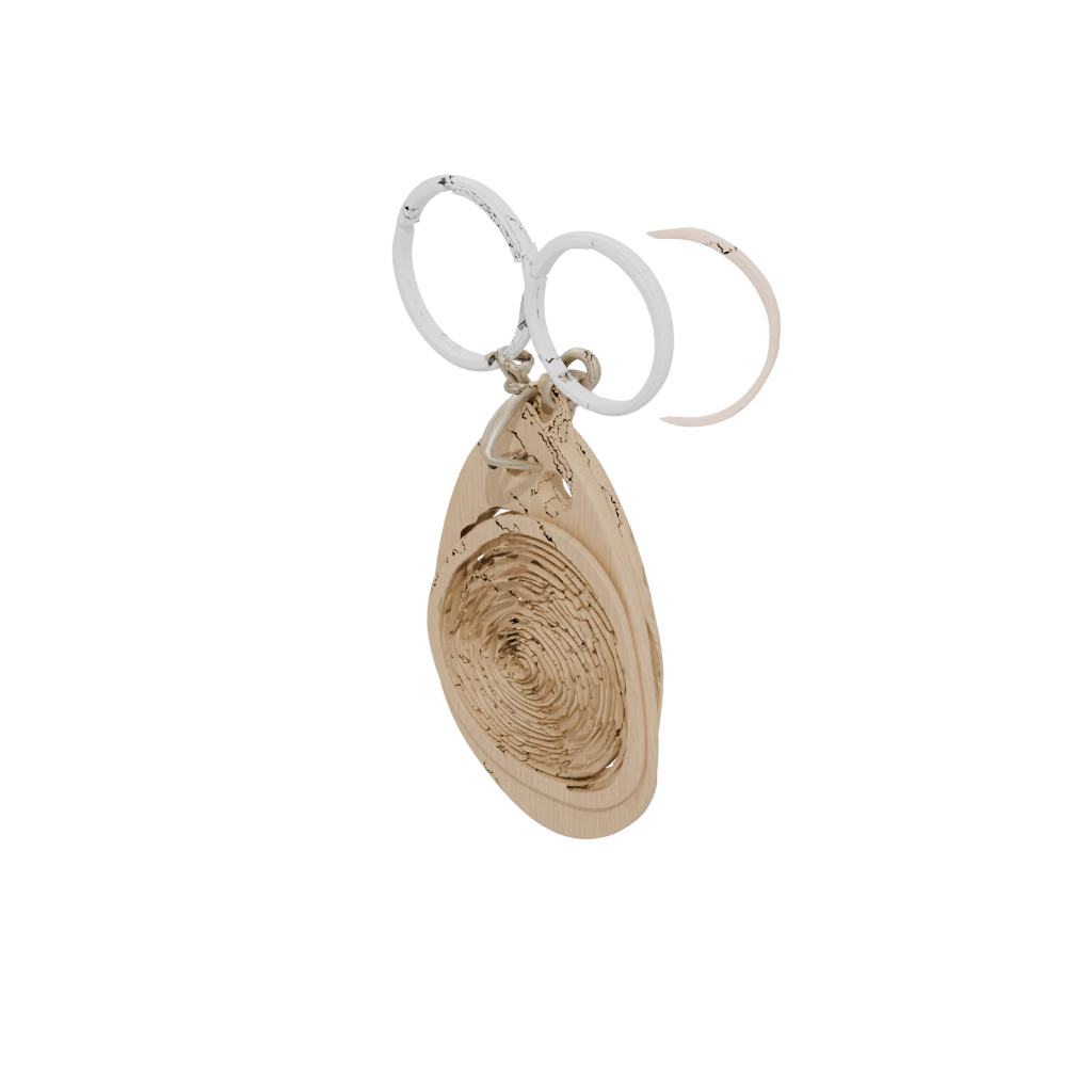 Woodgrain Outline Wave Charm