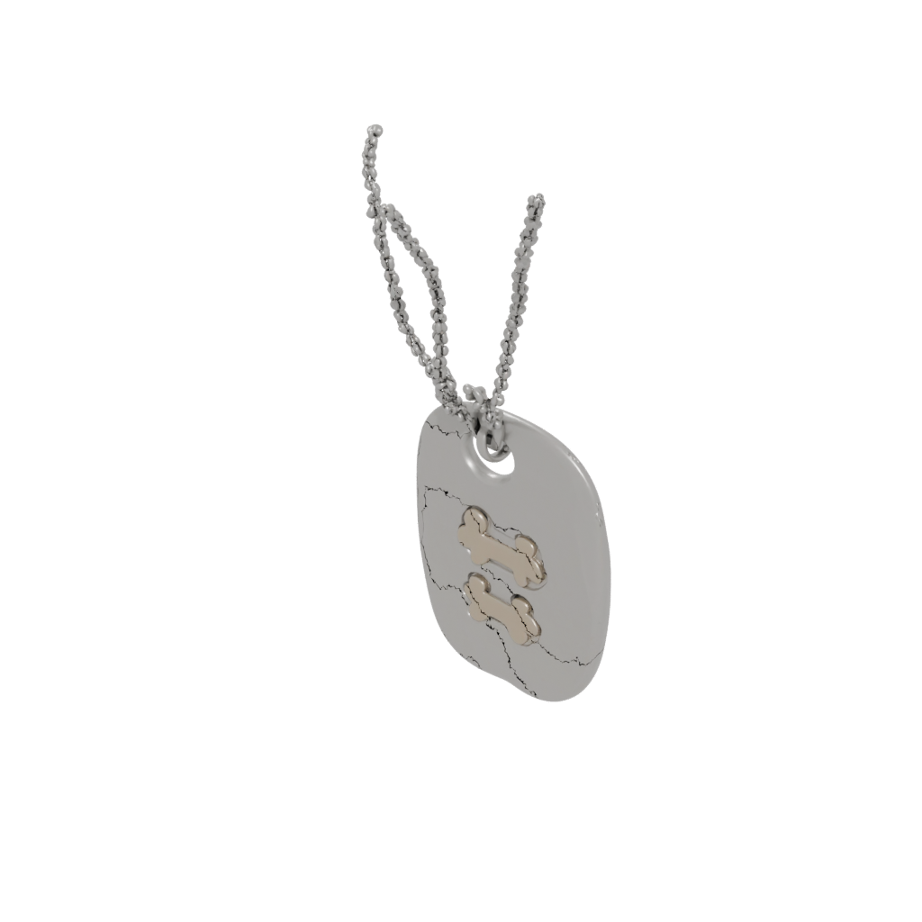 Cute Dog Tag With Bone Motif