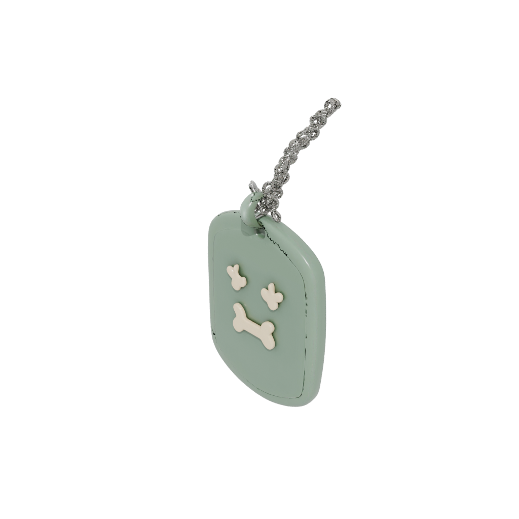 Glow Dog Tag With Bone Motif