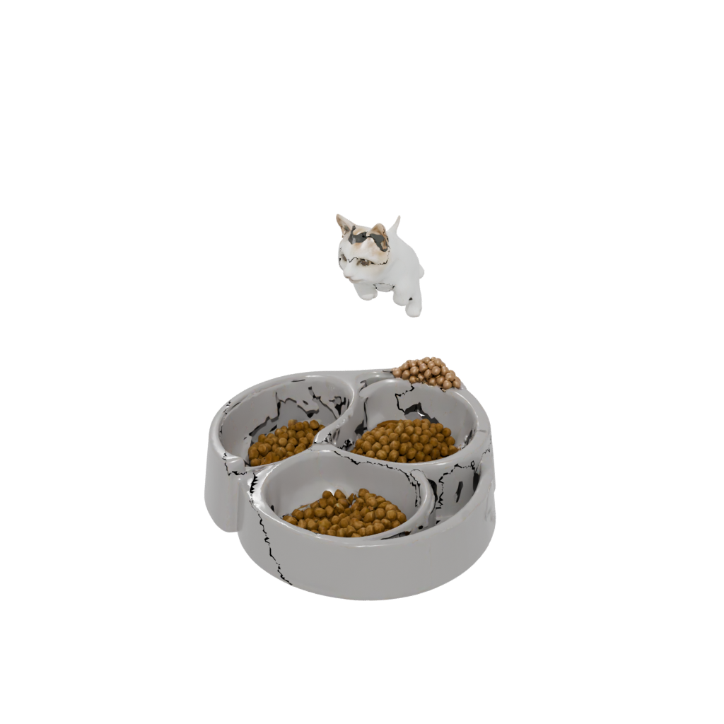 Jumbo Cute Elevated Cat Food Bowl