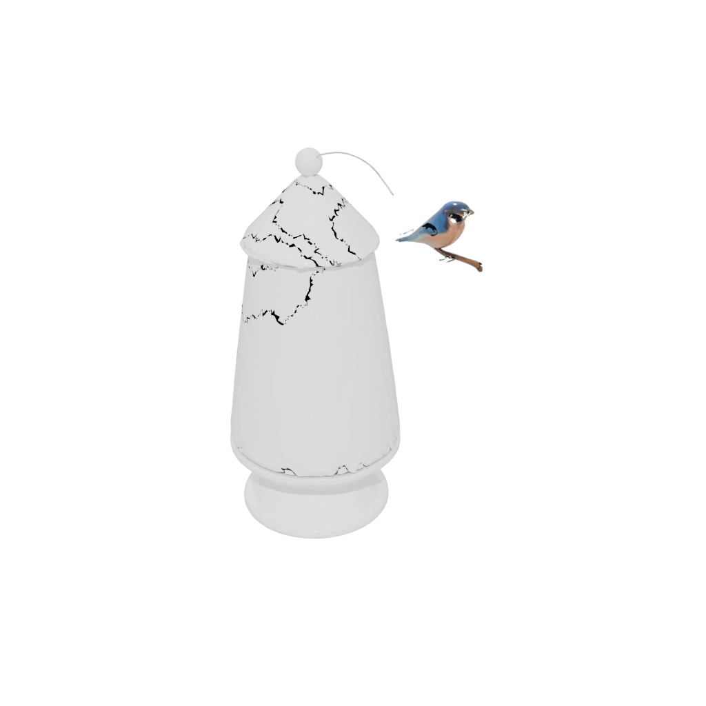 Low-Poly Cute Bird Feeder Dome
