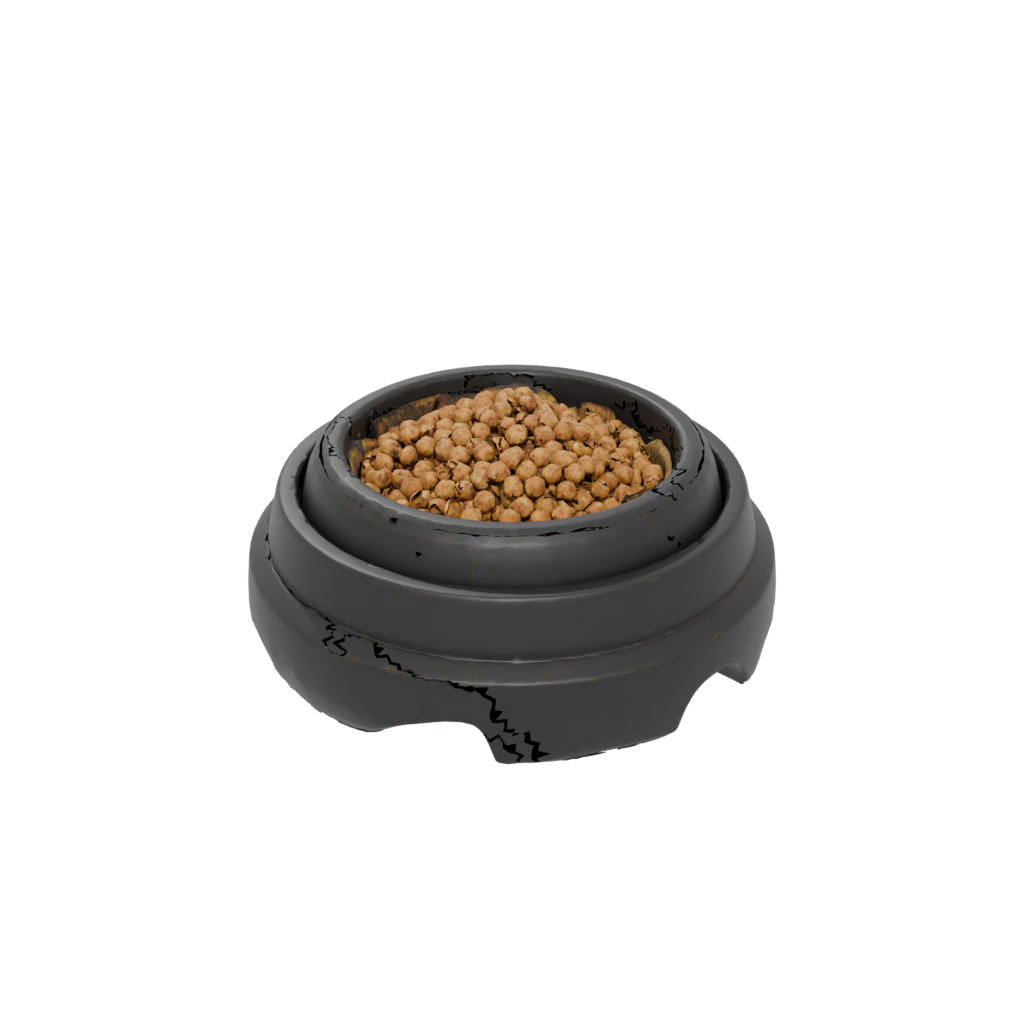 Obsidian Cute Elevated Cat Food Bowl