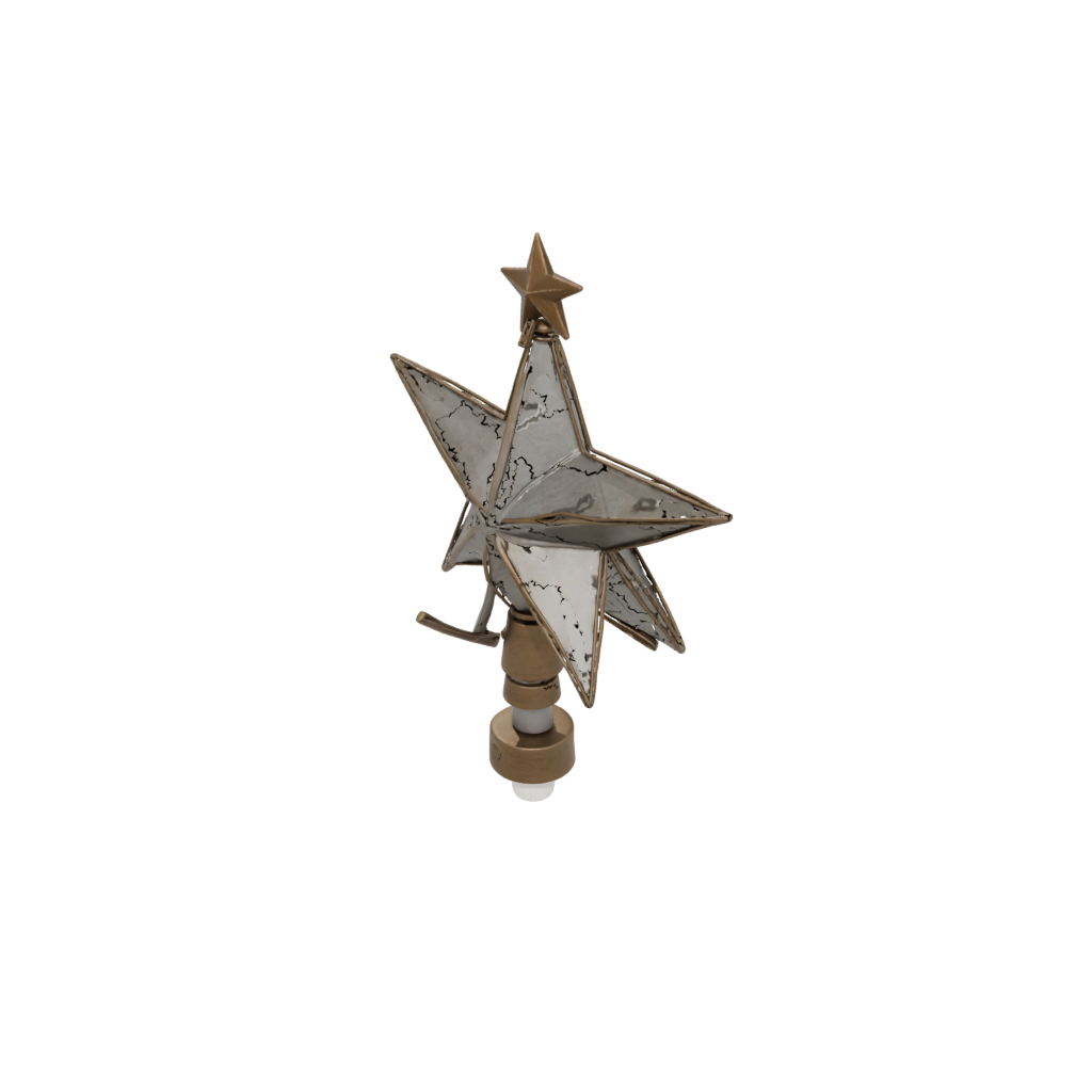 Bronze Christmas Tree Topper Star — seasonal 3D print model, STL
