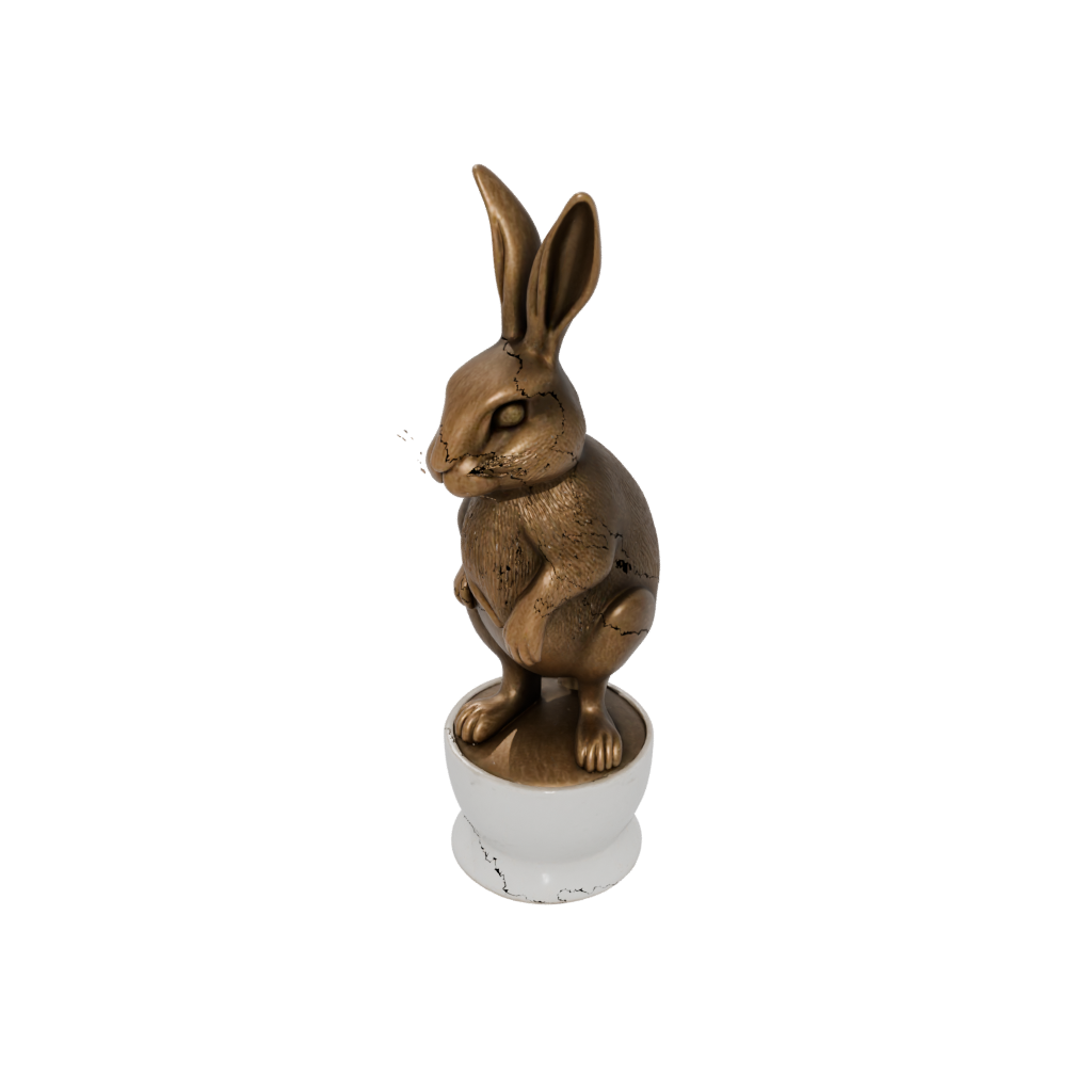 Bronze Egg Cup Bunny — seasonal 3D print model, STL