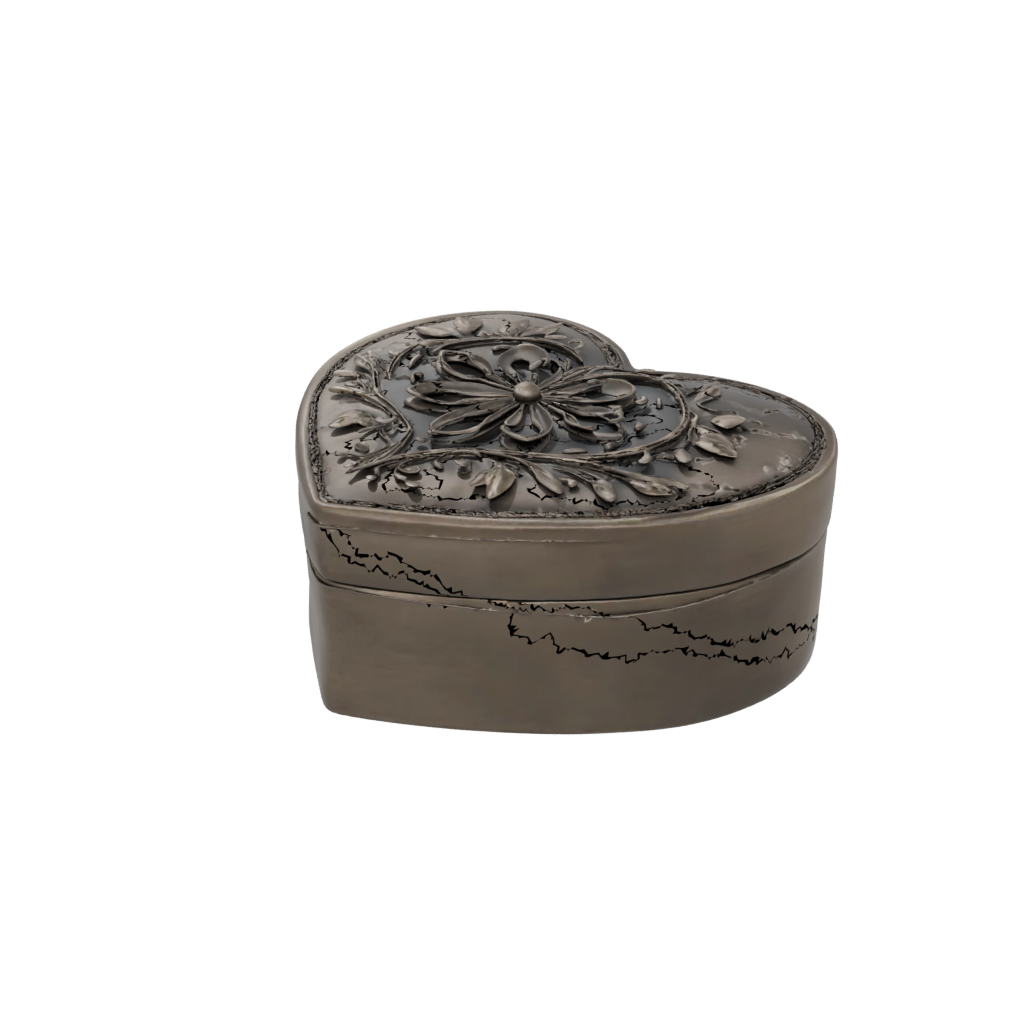 Bronze Heart Trinket Box — seasonal 3D print model, STL