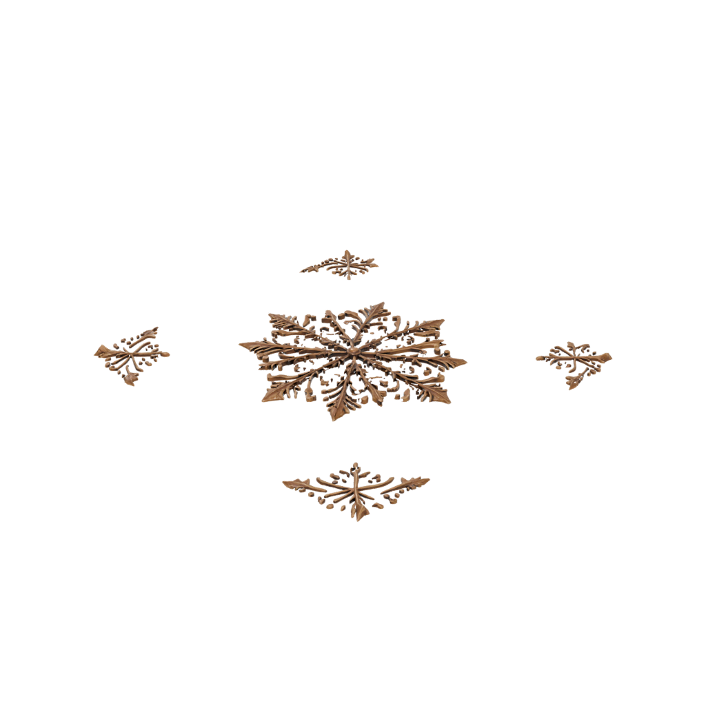 Bronze Ornate Snowflake Ornament — seasonal 3D print model, STL