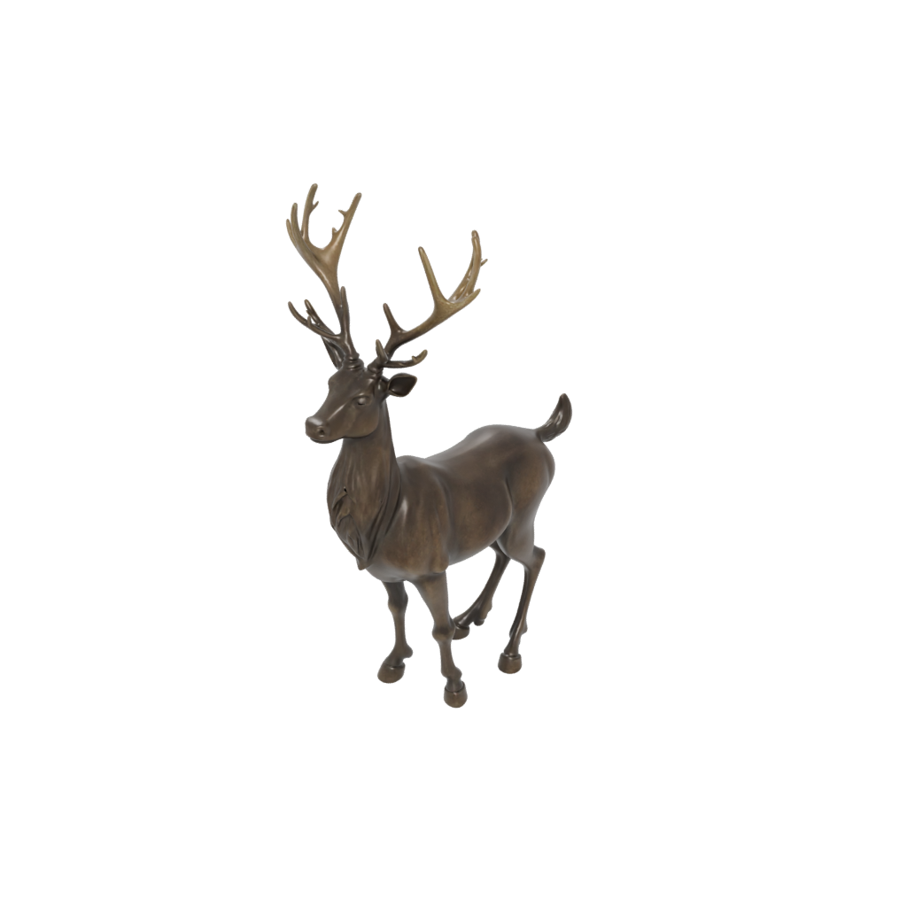 Bronze Reindeer Figurine — seasonal 3D print model, STL