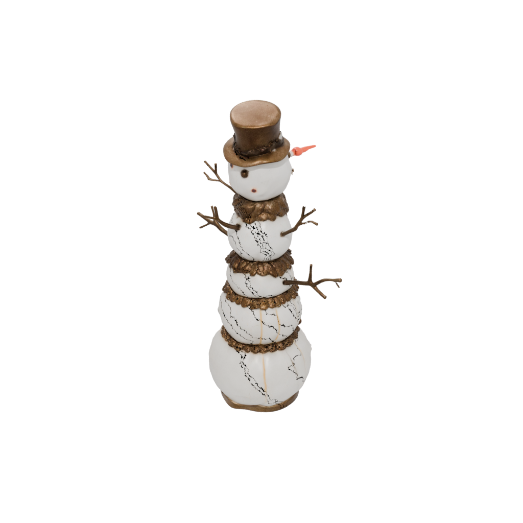 Bronze Snowman Figure — seasonal 3D print model, STL